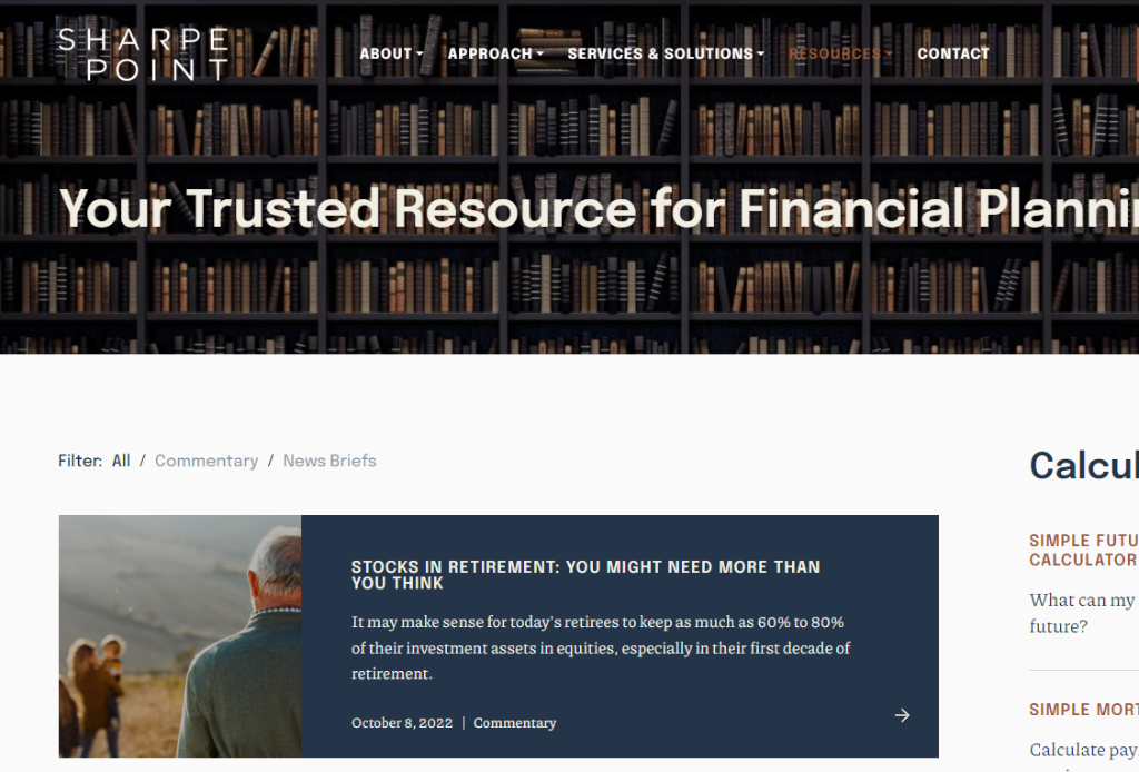 Financial planning website